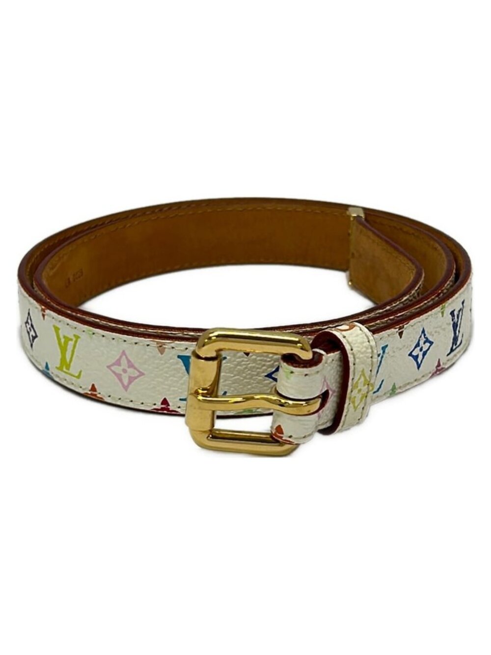 Louis Vuitton Belt Monogram Multicolor 75/30 Ceinture Blanc